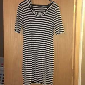 Striped dress with hood